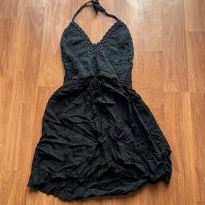 Black crochet cover up